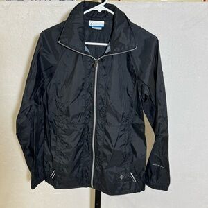 Columbia Hooded Women's Black Lightweight Packable Jacket Small
